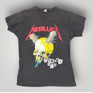 Vintage 80s 1986 Metallica Damage Inc Tour Pushead T-Shirt Single Stitch M